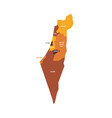israel political map of administrative divisions vector image vector image