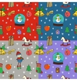new year christmas seamless pattern set vector image