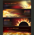 set of fire flame banner vector image