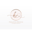 initial kc handwriting logo with circle template vector image vector image