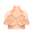 plastic surgery breast isolated on white vector image