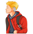 side of man closing eyes kissing vector image