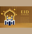 eid mubarok greeting card with islamic ornament vector image