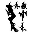 witch silhouette 01 vector image