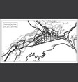 andorra la vella city map in black and white vector image