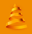 christmas tree made golden ribbon background vector image