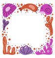 fantasy frame with hand drawn marine elements vector image vector image