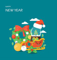 happy new year flat style design vector image vector image