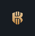 initial k shield monogram logo template vector image vector image