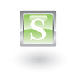 square glossy icon letter s vector image vector image
