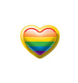 a rainbow flag waving on white background vector image vector image