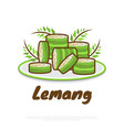 lemang or glutinous rice wrapped in bamboo sticks vector image vector image