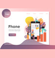 mobile phone website landing page design vector image