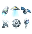 space icon set on white vector image vector image