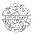 flat line style travel banner vector image
