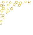 gold glittering foil hexagons on white background vector image