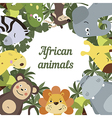 round frame with african animals vector image vector image