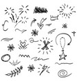 hand drawn set abstract doodle elements vector image