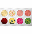 petri dishes with bacteria and germs colonies set vector image vector image