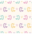 seamless pattern with unicorns fantasy fairytale vector image vector image