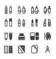 drawing and painting tools icons vector image