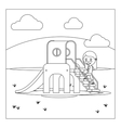 kid on playground coloring book design vector image