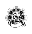 skull and loudspeakers vector image