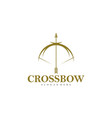 crossbow logo template arrow archery design vector image