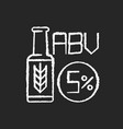 alcohol volume chalk white icon on black vector image vector image