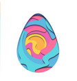 egg carving of paper with paint whirlpool vector image