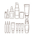 set of lipsticks and lip glosses vector image