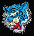 tiger angry face knife head vector image vector image