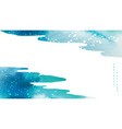 blue and green brush stroke texture with japanese vector image