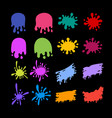 color paint splatter colorful ink stains abstract vector image