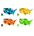 coloured maps of united states america vector image