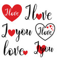 love symbol lettering with heart vector image