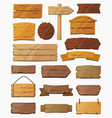 set of isolated pointers signs or wooden planks vector image vector image