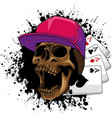 colored draw of human skull vector image vector image