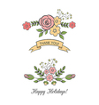 floral bouquets with ribbon vector image vector image