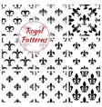 royal lily flower fleur-de-lis floral patterns set vector image