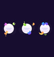 set 3 abstract elements on dark vector image vector image