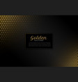 black background with golden halftone pattern vector image