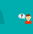 questioning man and green background vector image vector image