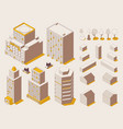 city street isometric constructor in outline mode vector image