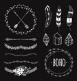 ethnic black and white set with arrows feathers vector image vector image