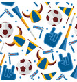 seamless pattern about football fan vector image vector image