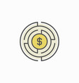 labyrinth with money icon vector image