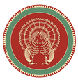 turkey symbol on label background vector image