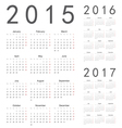 european 2015 2016 2017 year calendars vector image