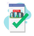 online hotel booking via mobile app or reservation vector image
